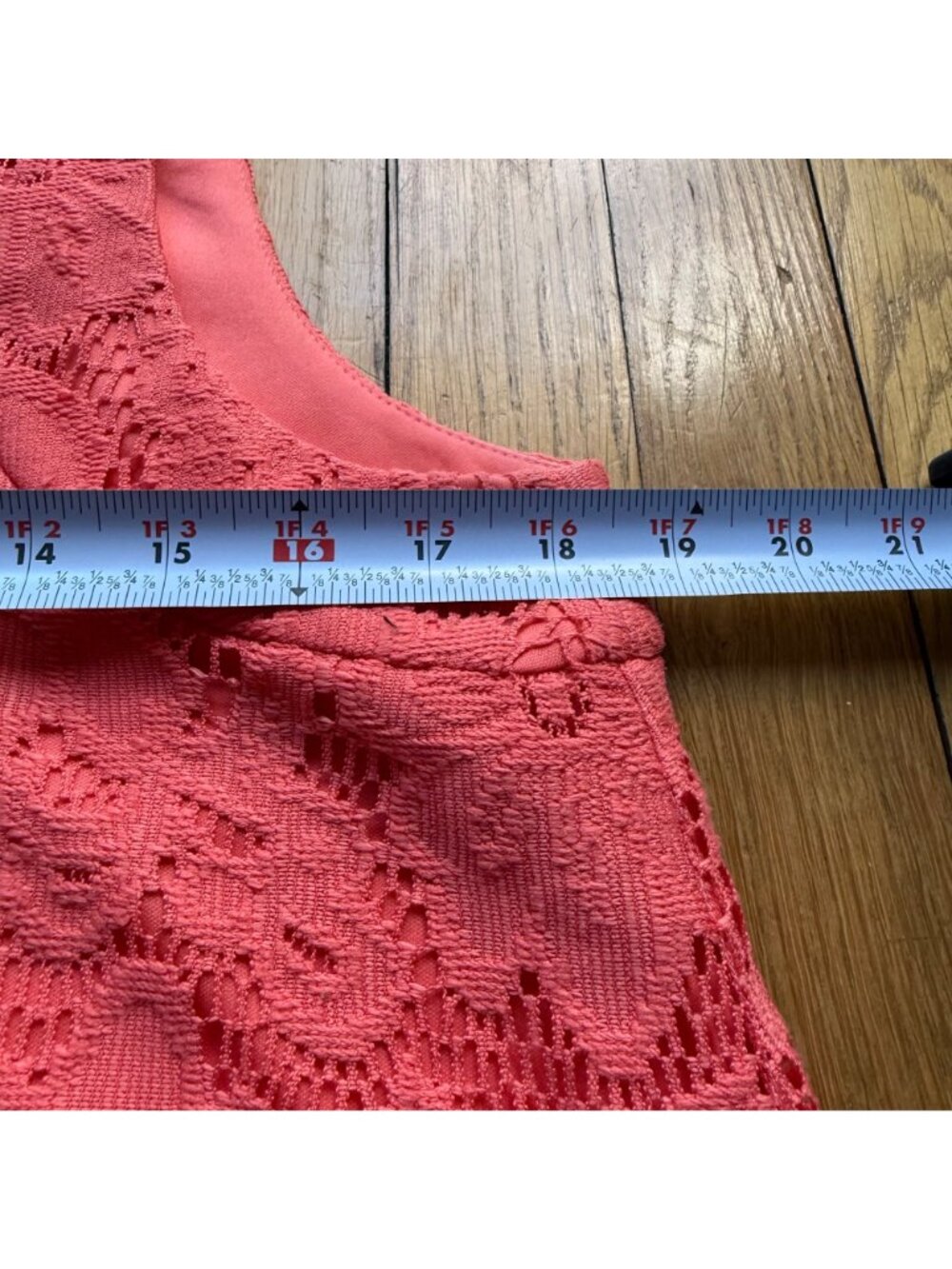 Donna Morgan Size 6 Coral Pink Sleeveless Tent Lace Overlay Trapeze Mini Dress - Picture 11 of 15